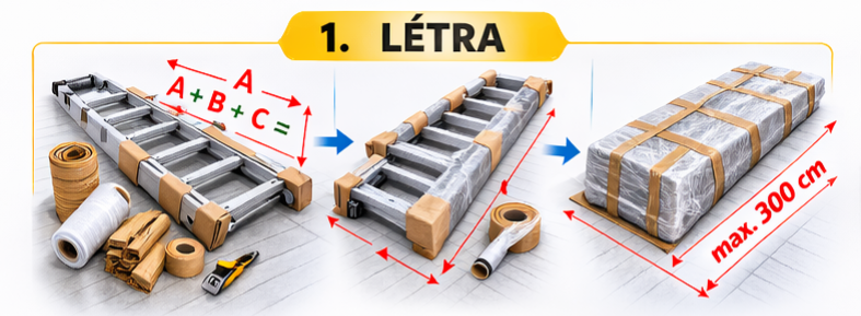 Létra helyes csomagolása GLS XXL szállításhoz