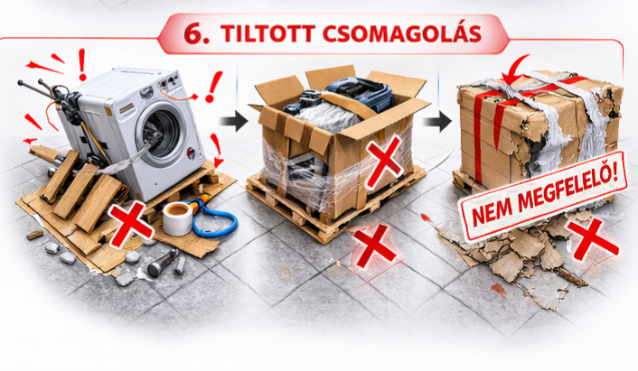 Tiltott vagy szabálytalan XXL csomagolás példája